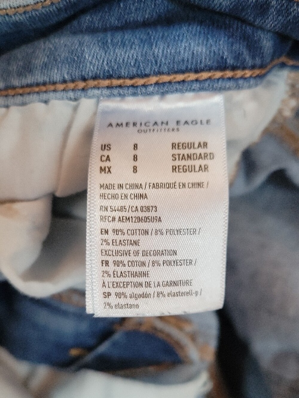 American Eagle High Rise Jegging Cotton Blend Stretch Denim Jeans Size 8 - Picture 7 of 11
